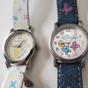 Disney Tinker Bell and Butterfly Kids Watch Set - White & Denim